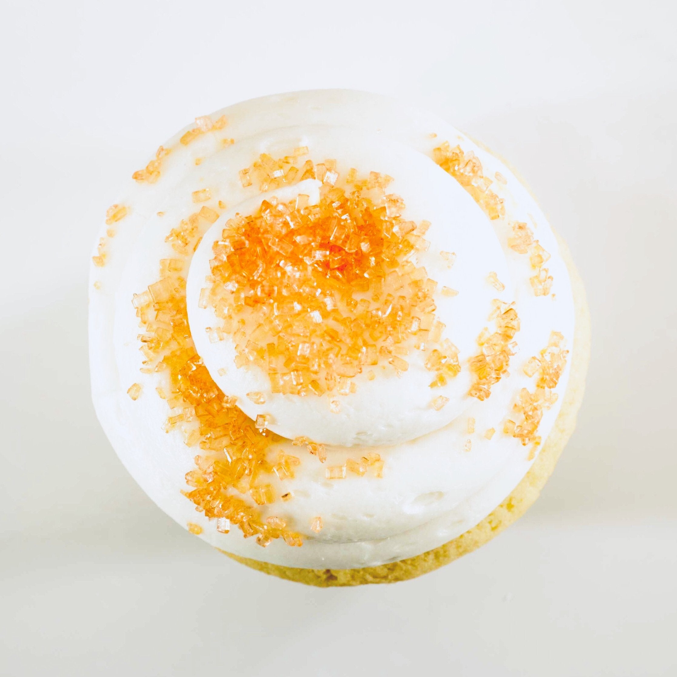 cupcake with orange sugar crystals
