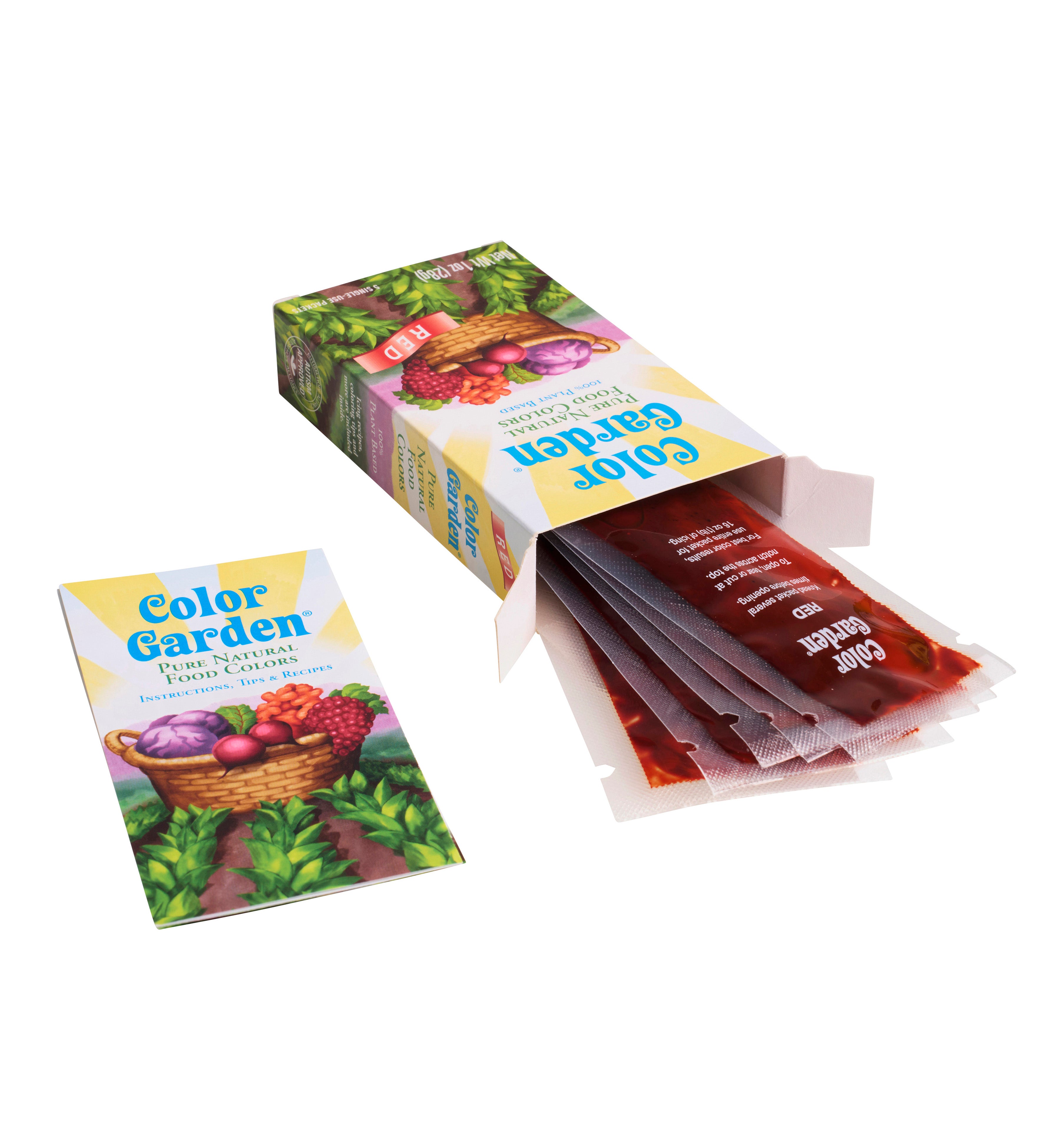 open box of color garden red color