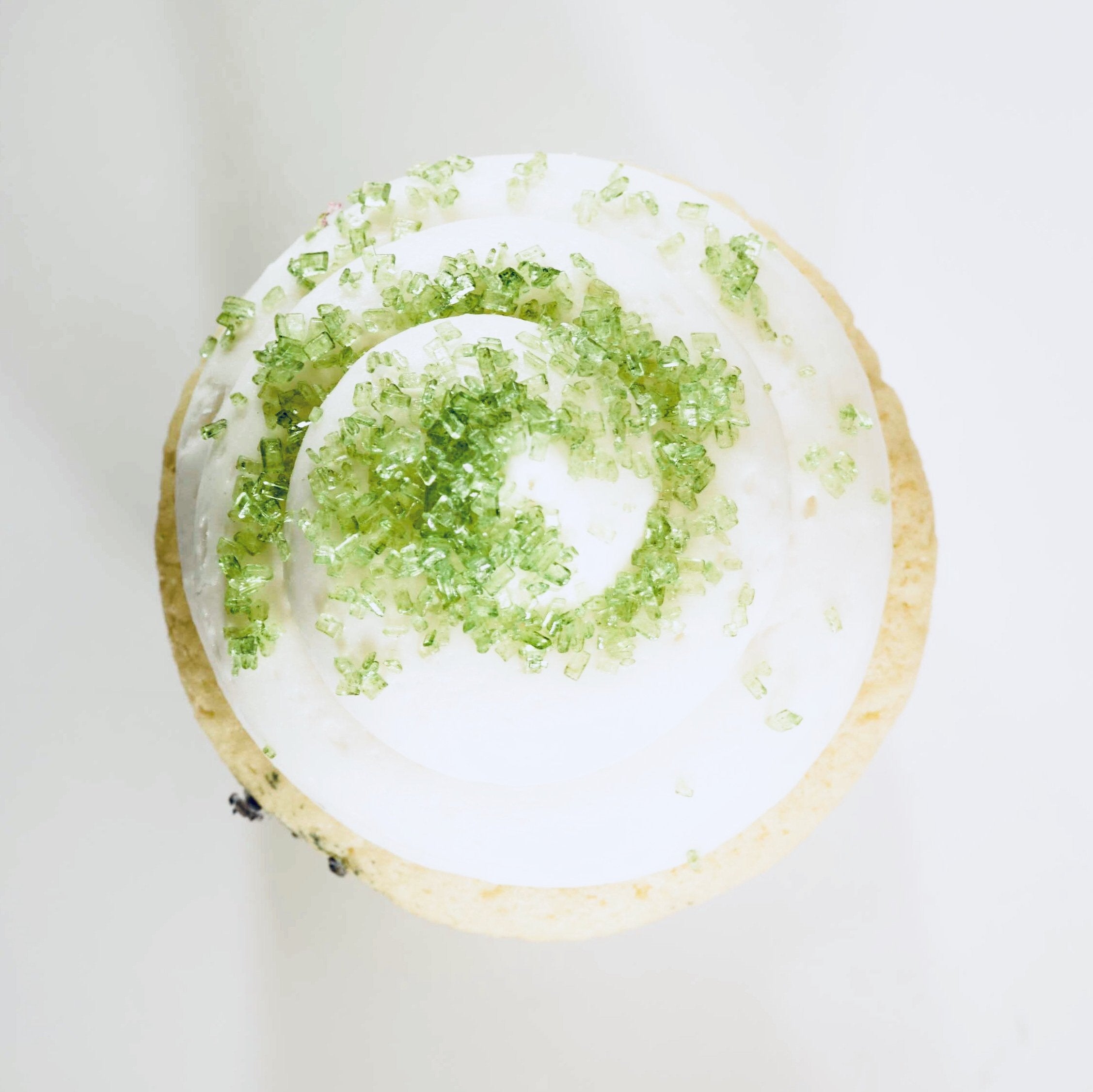 cupcake with green sugar crystals