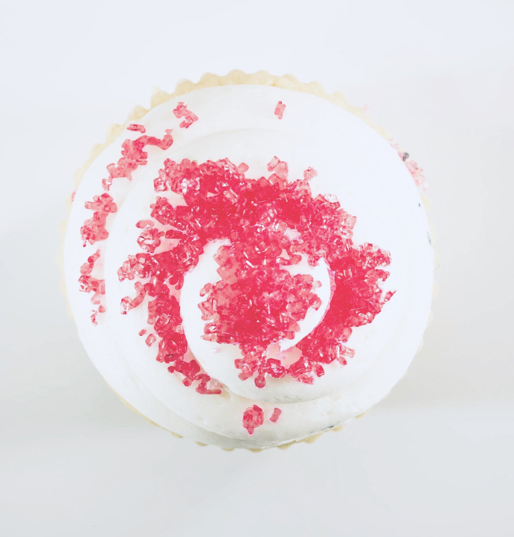 cupcake with pink sugar crystals