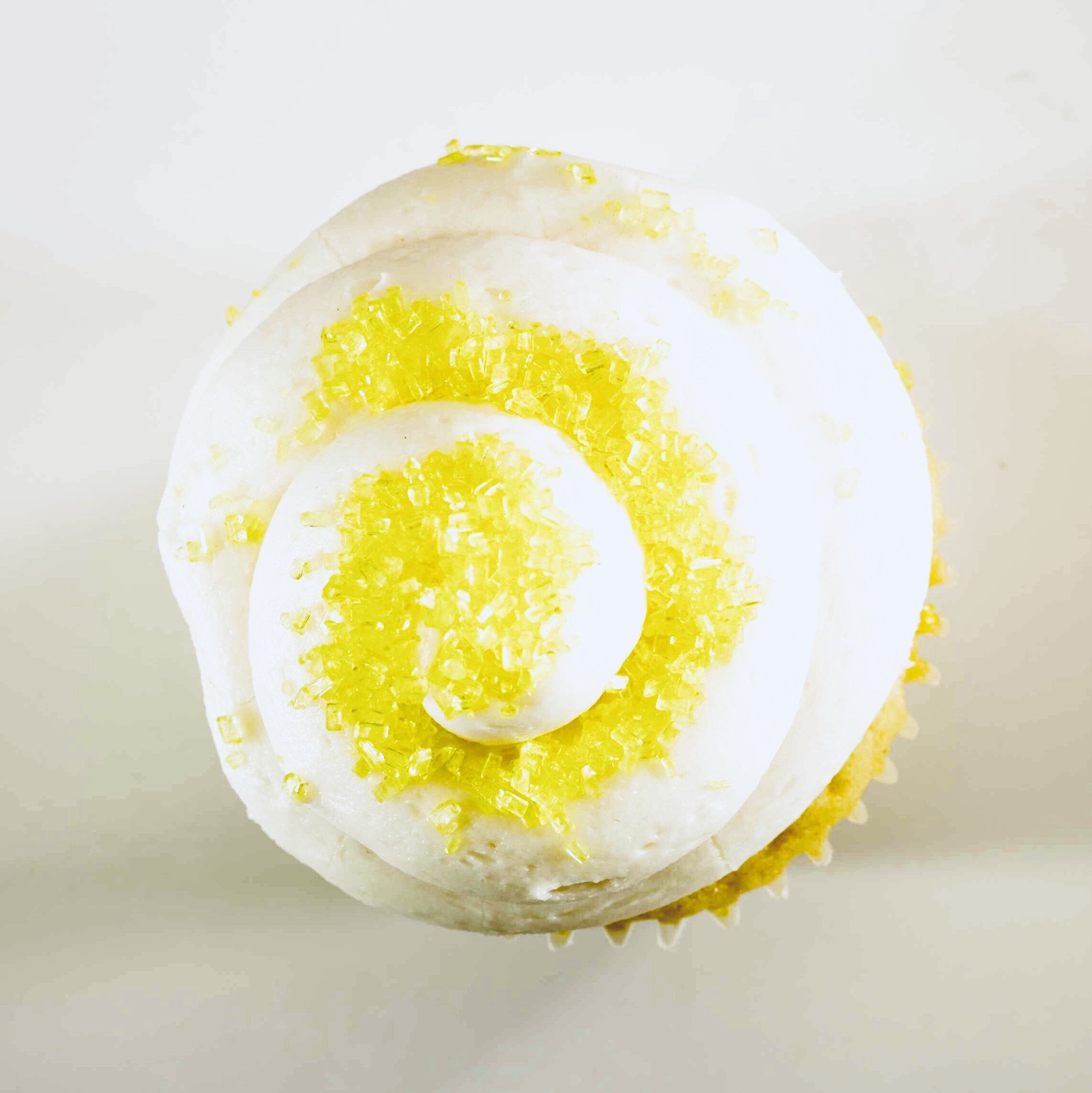 cupcake with yellow sugar crystals